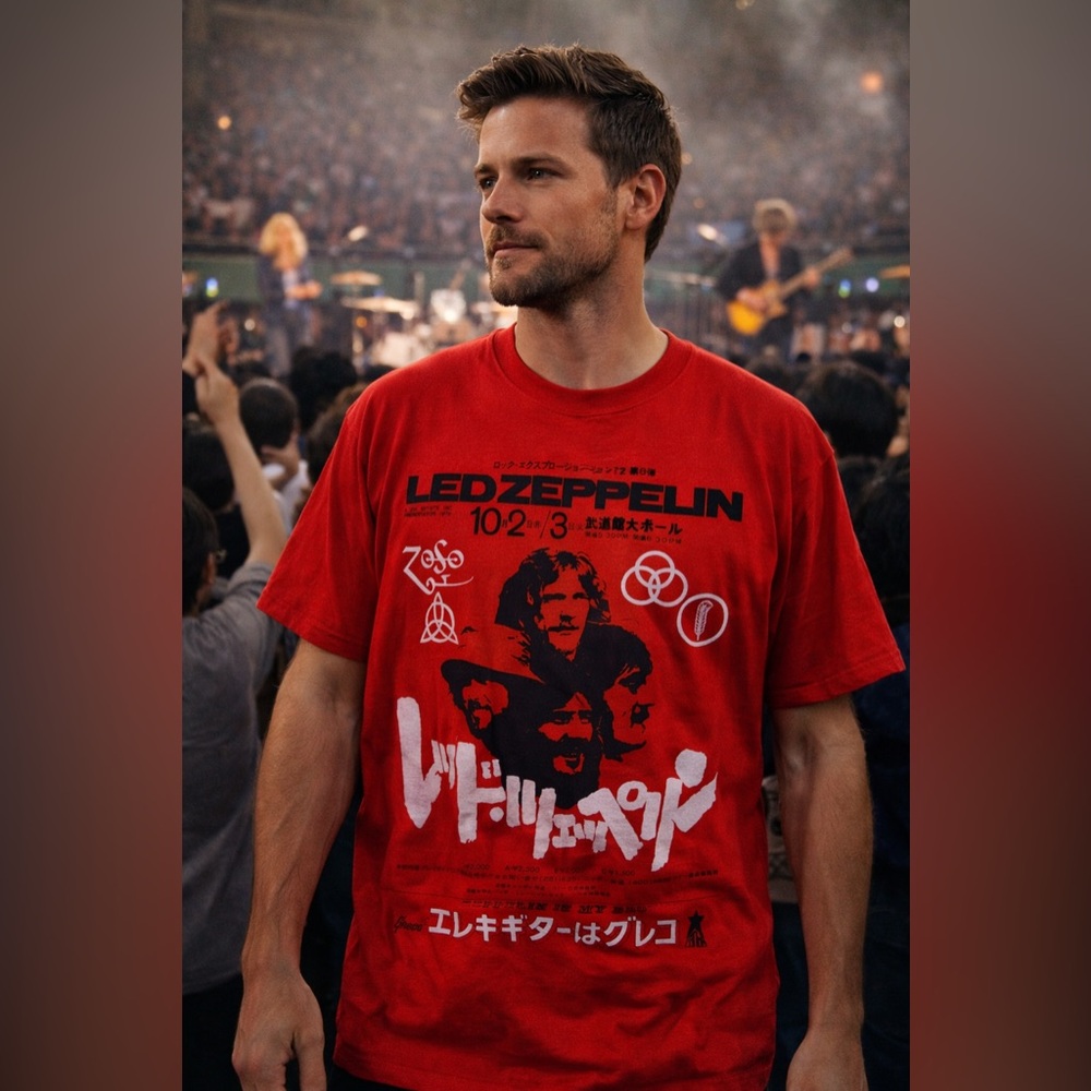 Led Zeppelin Japan 1972 Budokan Band Tee 2XL Official Licensed [000126]